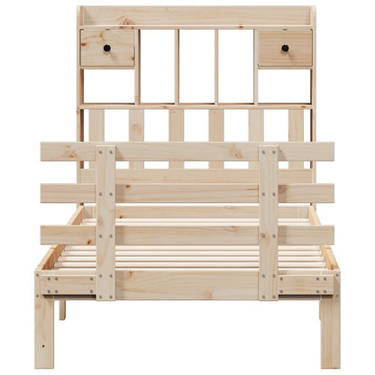 Bookcase Bed without Mattress 75x190 cm Small Single Solid Wood Pine