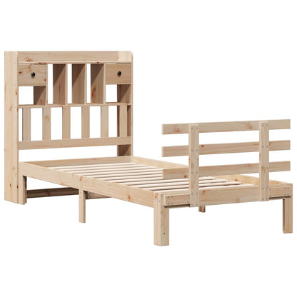 Bookcase Bed without Mattress 90x190 cm Single Solid Wood Pine