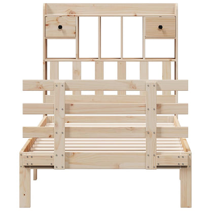 Bookcase Bed without Mattress 90x190 cm Single Solid Wood Pine