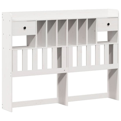 Bookcase Bed without Mattress White 140x190 cm Solid Wood Pine