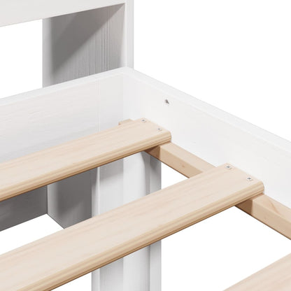 Bookcase Bed without Mattress White 90x200cm Solid Wood Pine