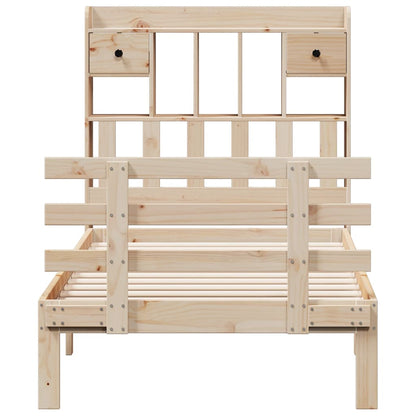 Bookcase Bed without Mattress 100x200cm Solid Wood Pine