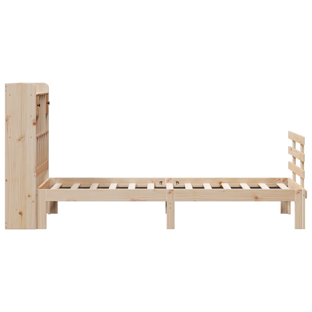 Bookcase Bed without Mattress 100x200cm Solid Wood Pine