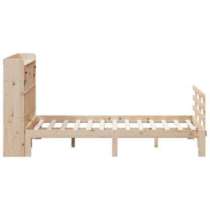 Bookcase Bed without Mattress 140x200 cm Solid Wood Pine