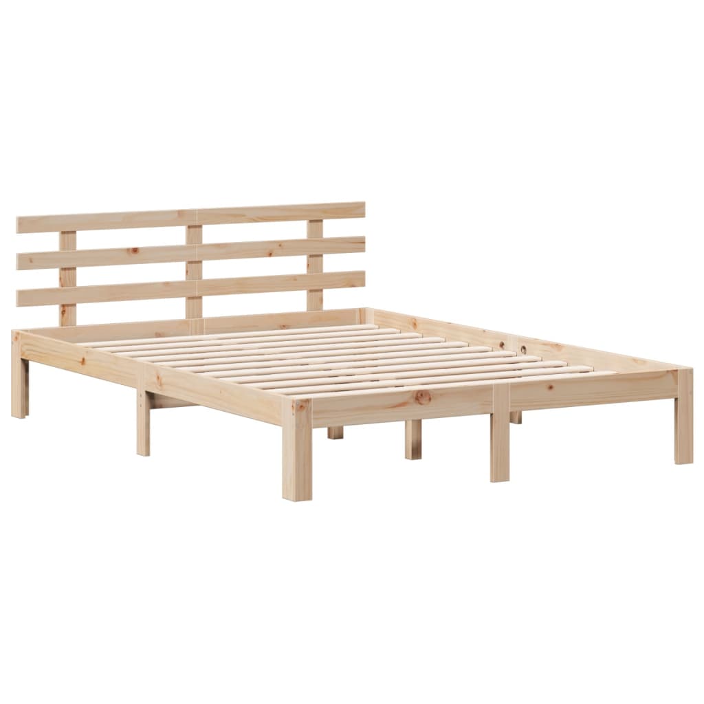 Bookcase Bed without Mattress 140x200 cm Solid Wood Pine