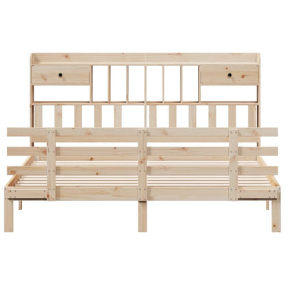 Bookcase Bed without Mattress 180x200 cm Super King Solid Wood Pine