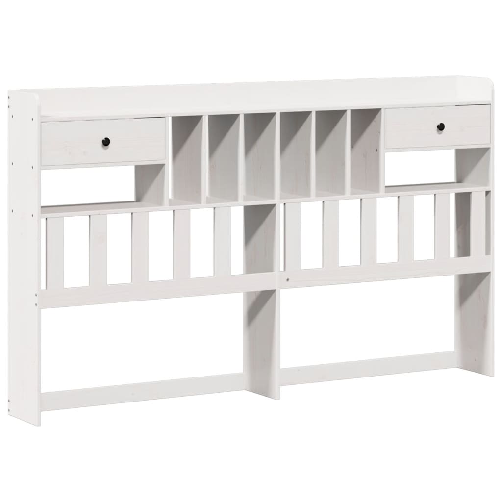 Bookcase Bed without Mattress White 180x200 cm Super King Solid Wood Pine