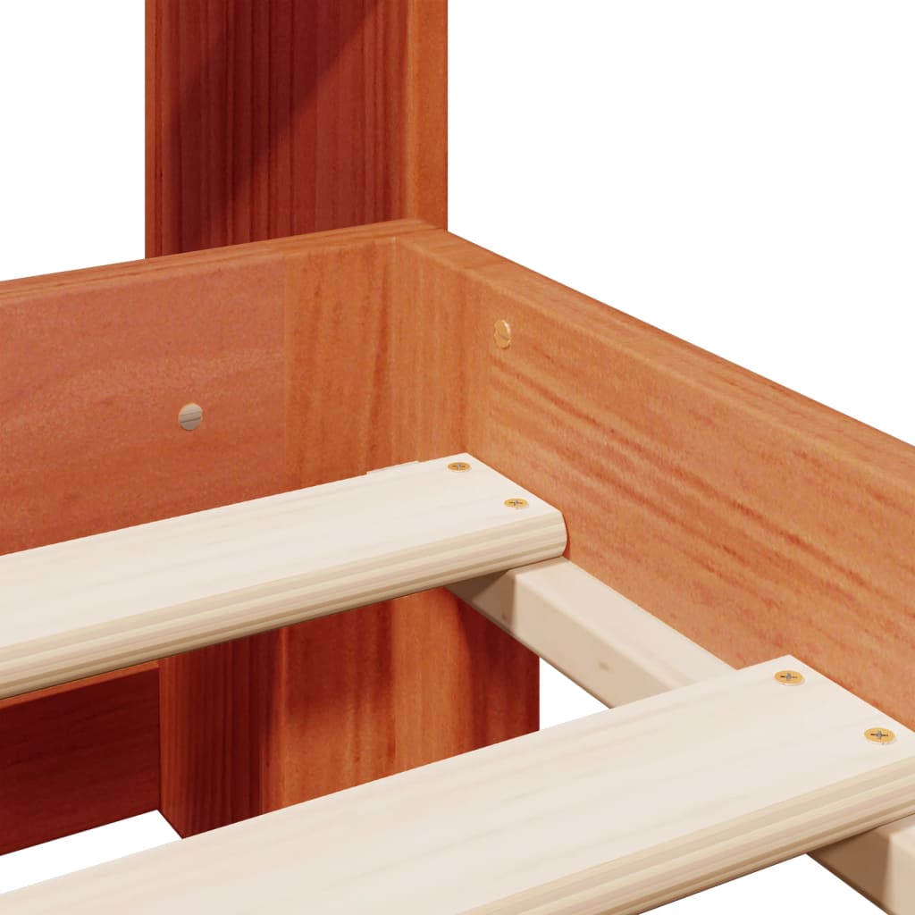 Bookcase Bed without Mattress Wax Brown 140x190 cm Solid Wood Pine