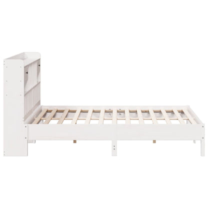 Bookcase Bed without Mattress White 180x200 cm Super King Solid Wood Pine