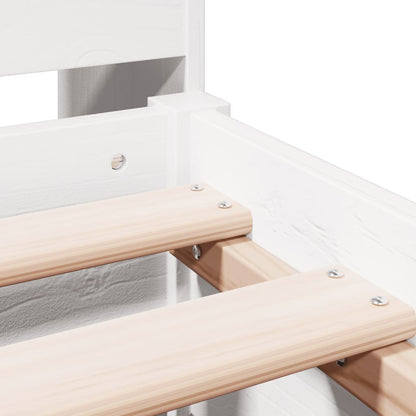 Bookcase Bed without Mattress White 180x200 cm Super King Solid Wood Pine