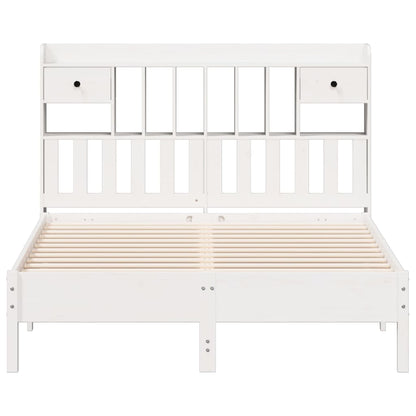 Bookcase Bed without Mattress White 140x200 cm Solid Wood Pine