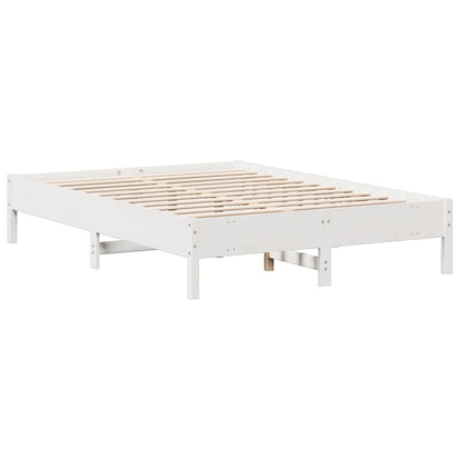 Bookcase Bed without Mattress White 140x200 cm Solid Wood Pine