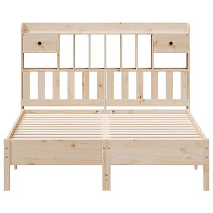 Bookcase Bed without Mattress 140x190 cm Solid Wood Pine