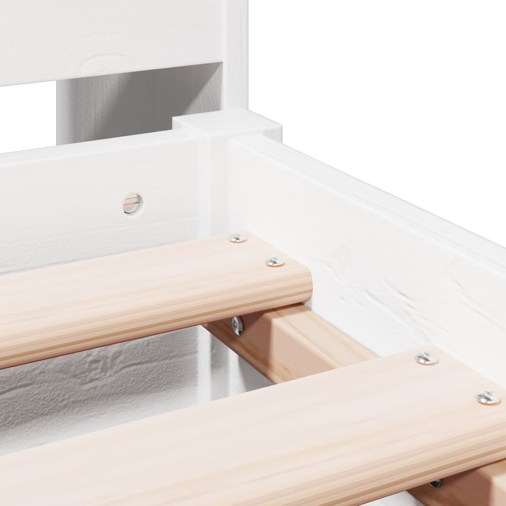 Bookcase Bed without Mattress White 180x200cm Super King Solid Wood Pine