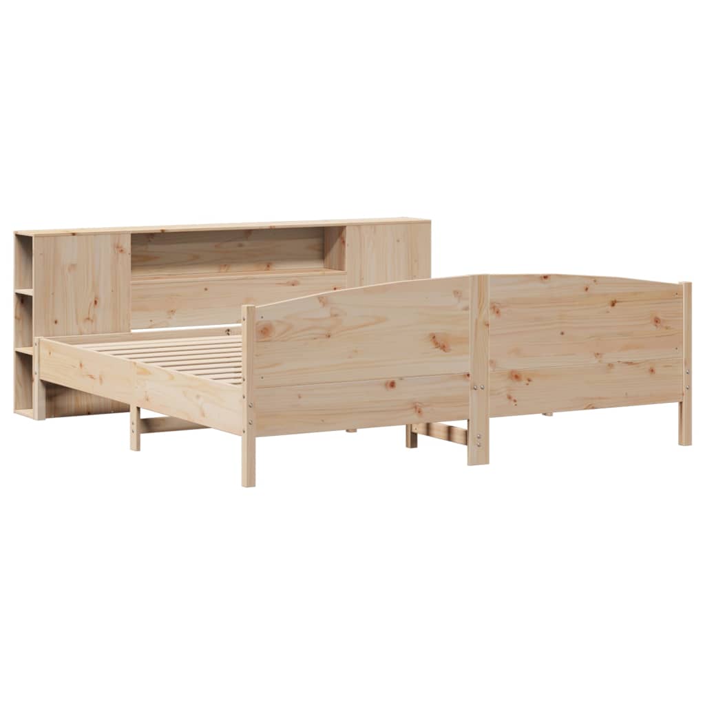 Bookcase Bed without Mattress 180x200cm Solid Wood Pine