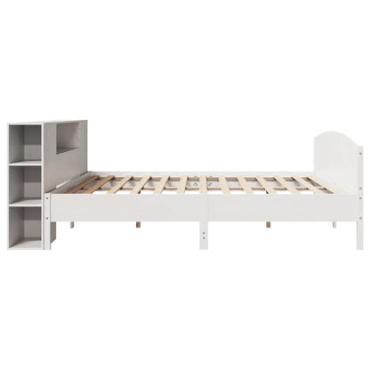 Bookcase Bed without Mattress White 180x200cm Solid Wood Pine
