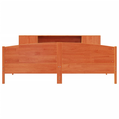 Bookcase Bed without Mattress Wax Brown 180x200cm Solid Wood Pine