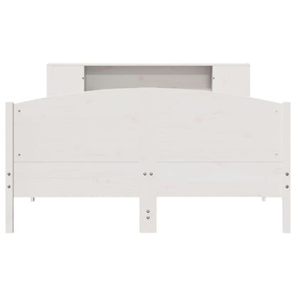 Bookcase Bed without Mattress White 150x200cm Solid Wood Pine