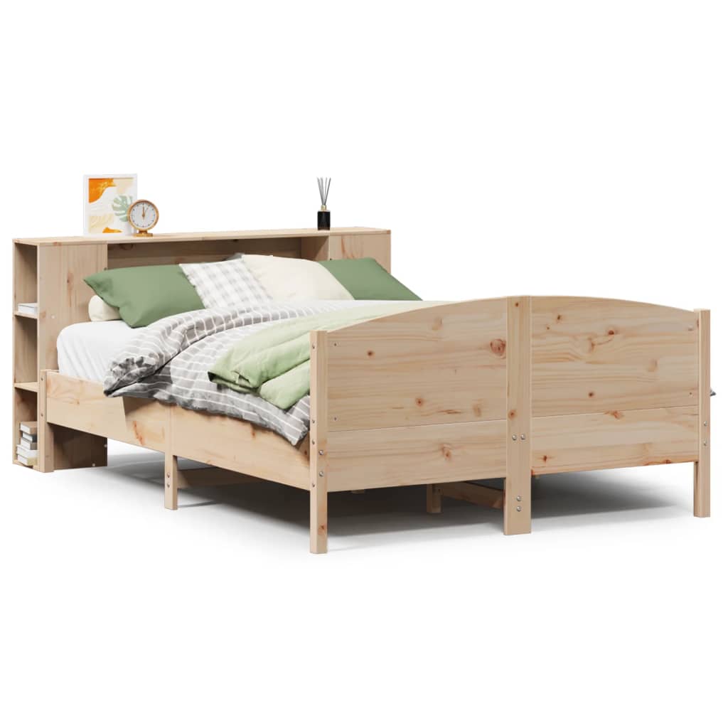 Bookcase Bed without Mattress 120x200cm Solid Wood Pine