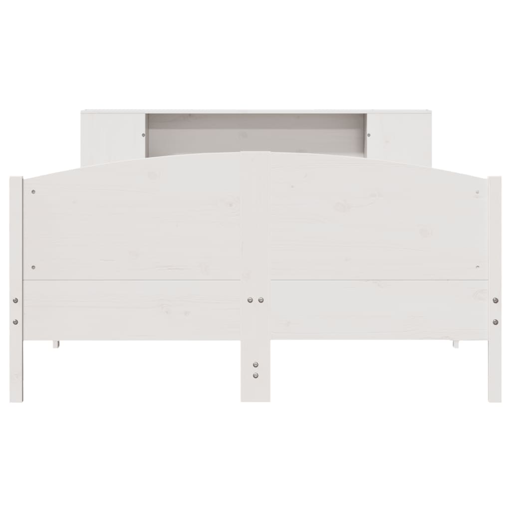 Bookcase Bed without Mattress White 120x200cm Solid Wood Pine