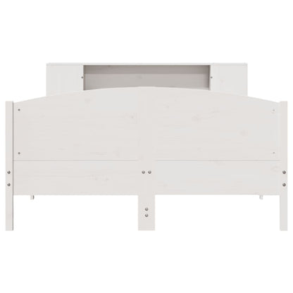 Bookcase Bed without Mattress White 120x200cm Solid Wood Pine