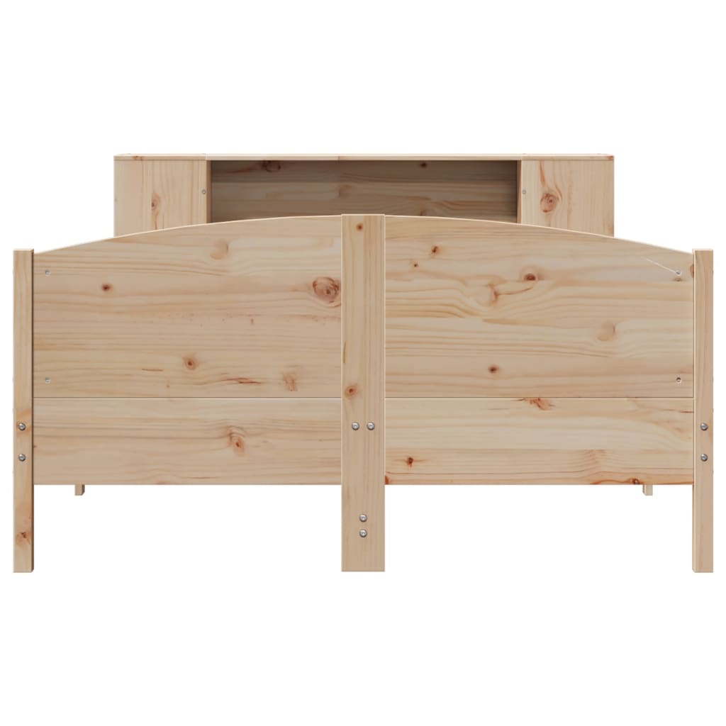 Bookcase Bed without Mattress 135x190cm Solid Wood Pine