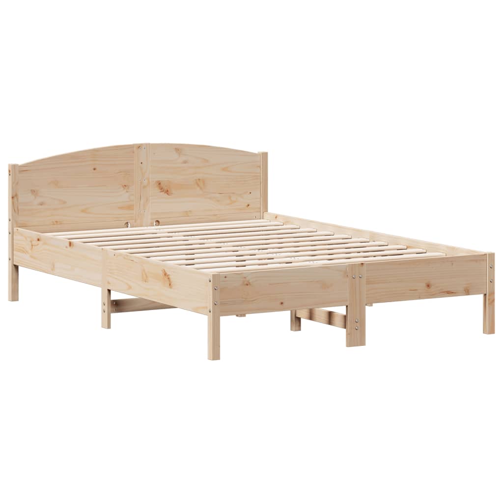 Bookcase Bed without Mattress 135x190cm Solid Wood Pine