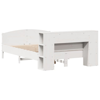 Bookcase Bed without Mattress White 120x190cm Solid Wood Pine