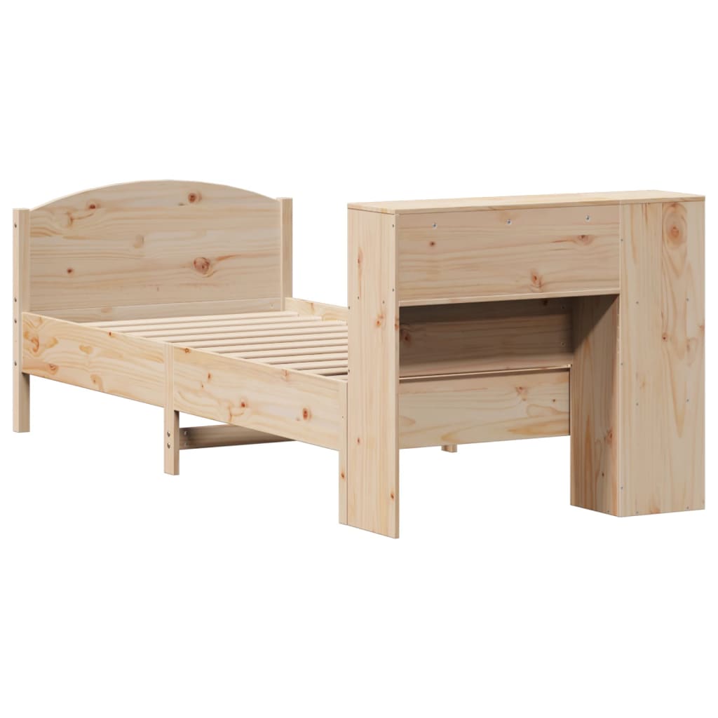 Bookcase Bed without Mattress 100x200cm Solid Wood Pine