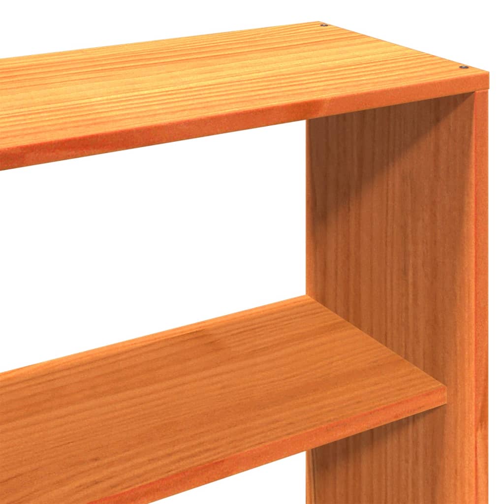 Bookcase Bed without Mattress Wax Brown 200x200cm Solid Wood Pine