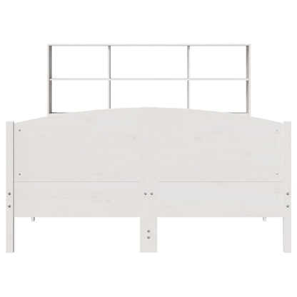 Bookcase Bed without Mattress White 160x200cm Solid Wood Pine