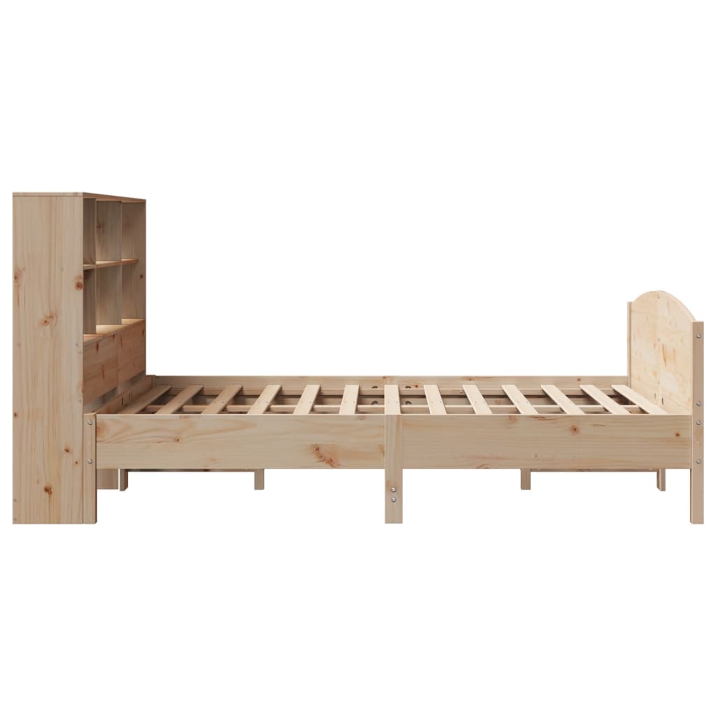 Bookcase Bed without Mattress 140x200cm Solid Wood Pine