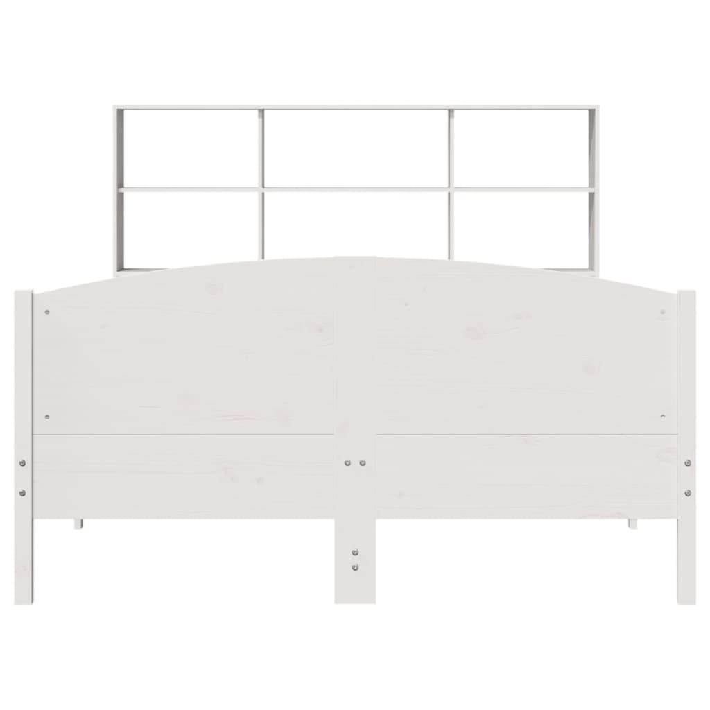 Bookcase Bed without Mattress White 140x200cm Solid Wood Pine