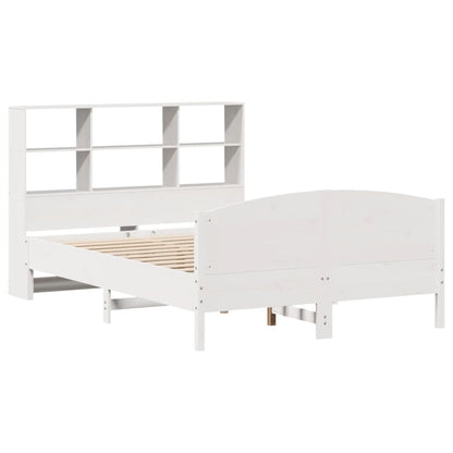 Bookcase Bed without Mattress White 120x200cm Solid Wood Pine