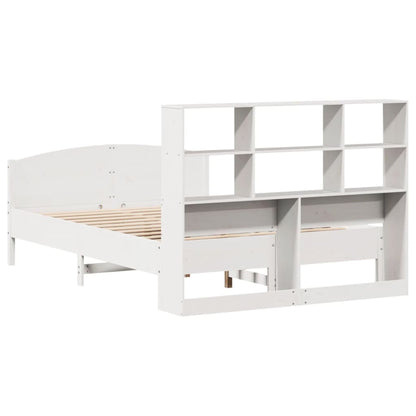 Bookcase Bed without Mattress White 120x200cm Solid Wood Pine