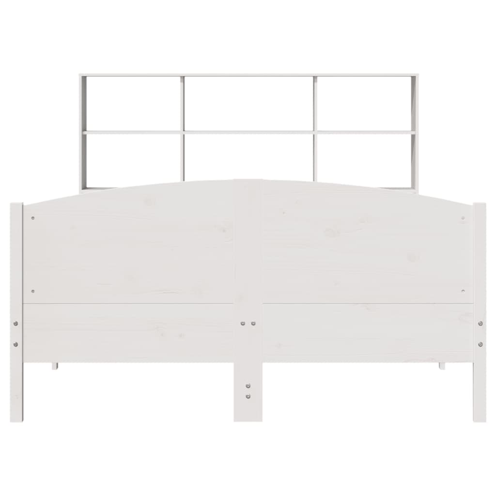 Bookcase Bed without Mattress White 140x190cm Solid Wood Pine