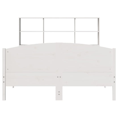 Bookcase Bed without Mattress White 140x190cm Solid Wood Pine