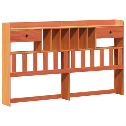 Bookcase Bed without Mattress Wax Brown 200x200cm Solid Wood Pine