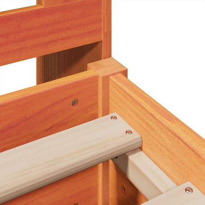 Bookcase Bed without Mattress Wax Brown 200x200cm Solid Wood Pine