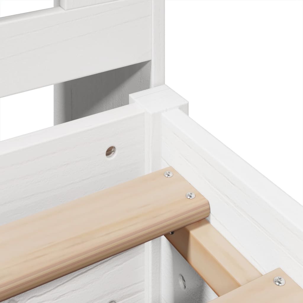 Bookcase Bed without Mattress White 180x200 cm Super King Solid Wood Pine