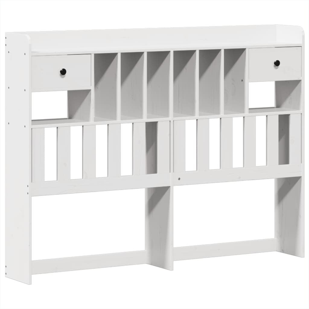 Bookcase Bed without Mattress White 160x200cm Solid Wood Pine