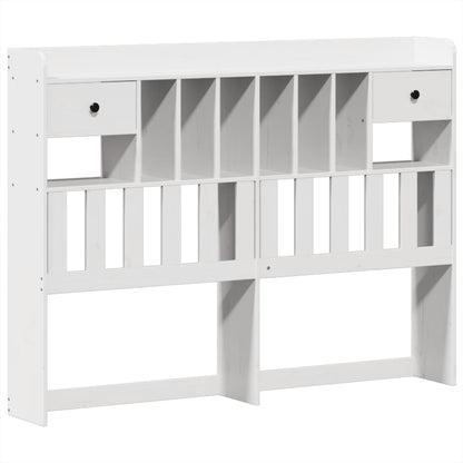 Bookcase Bed without Mattress White 160x200cm Solid Wood Pine