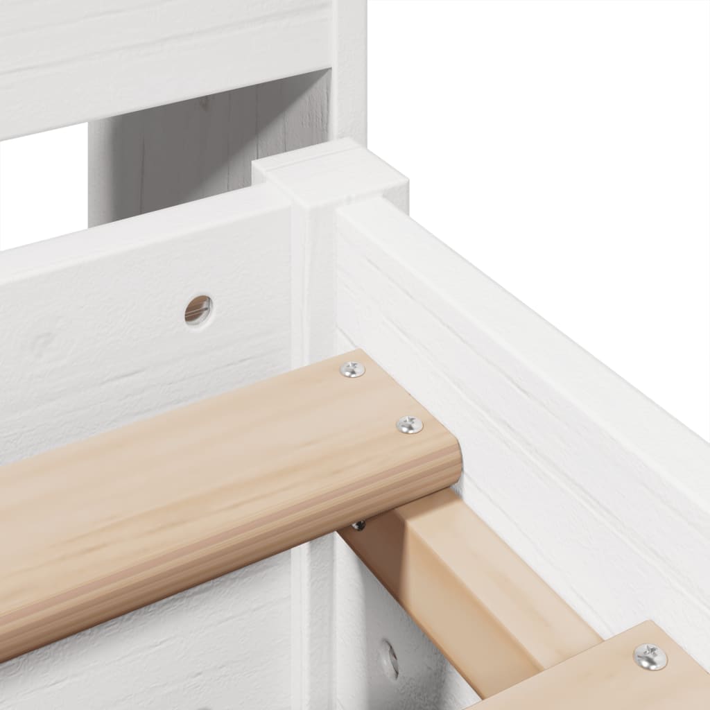 Bookcase Bed without Mattress White 160x200cm Solid Wood Pine