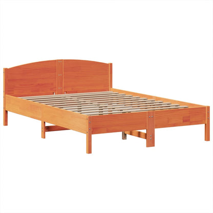 Bookcase Bed without Mattress Wax Brown 160x200cm Solid Wood Pine