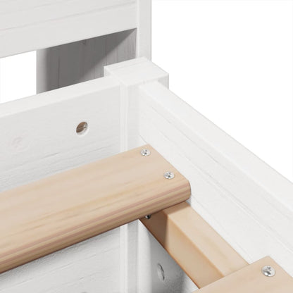 Bookcase Bed without Mattress White 150x200 cm King Size Solid Wood Pine