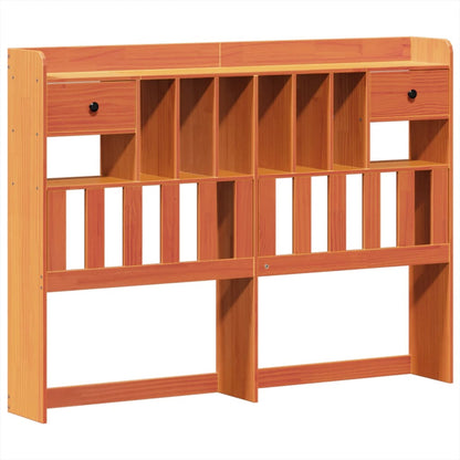 Bookcase Bed without Mattress Wax Brown 140x200cm Solid Wood Pine