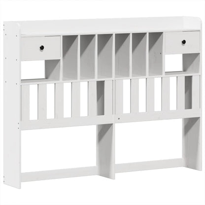 Bookcase Bed without Mattress White 140x190cm Solid Wood Pine