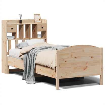 Bookcase Bed without Mattress 100x200cm Solid Wood Pine