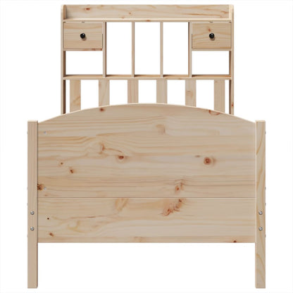 Bookcase Bed without Mattress 100x200cm Solid Wood Pine