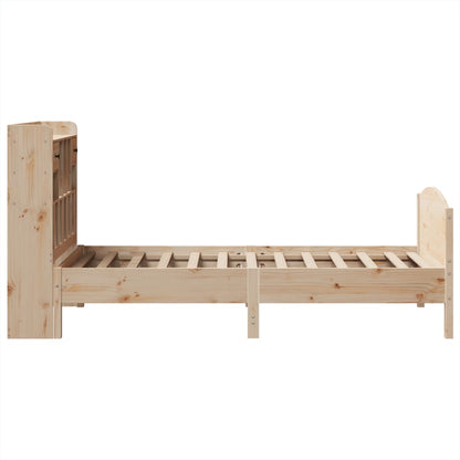Bookcase Bed without Mattress 100x200cm Solid Wood Pine